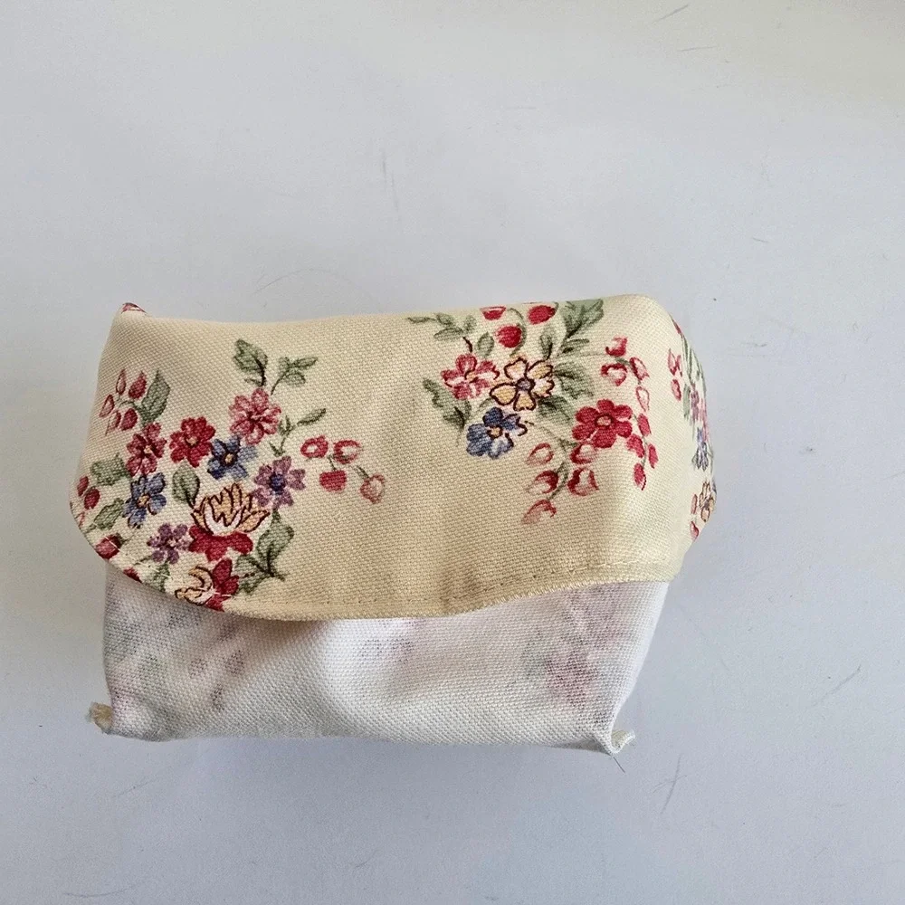 Longaberger Love Notes Basket Liner Small Cream Floral Cottagecore Accessory